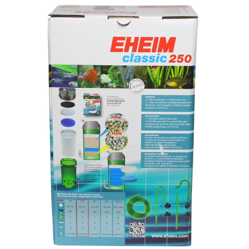 Eheim Classic 250 (2213050) – išorinis akvariumo filtras, 440 l/h